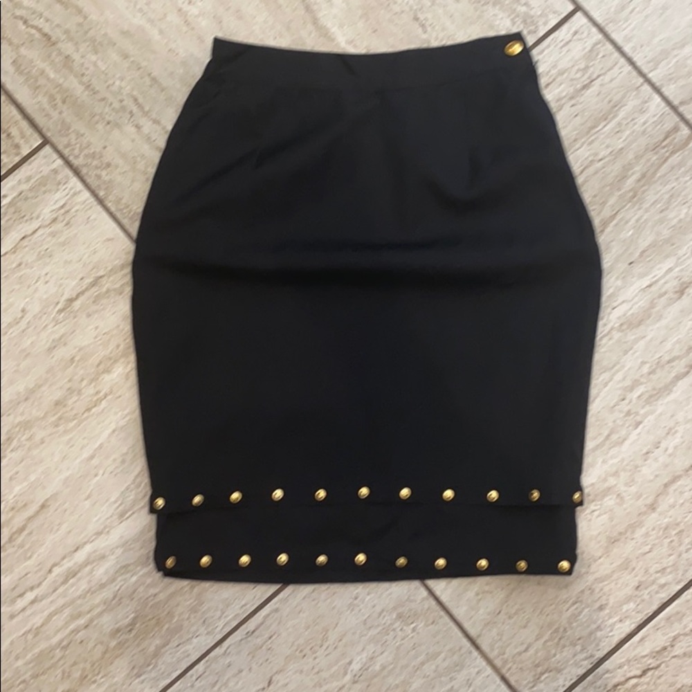 Versace black skirt with metal detail
